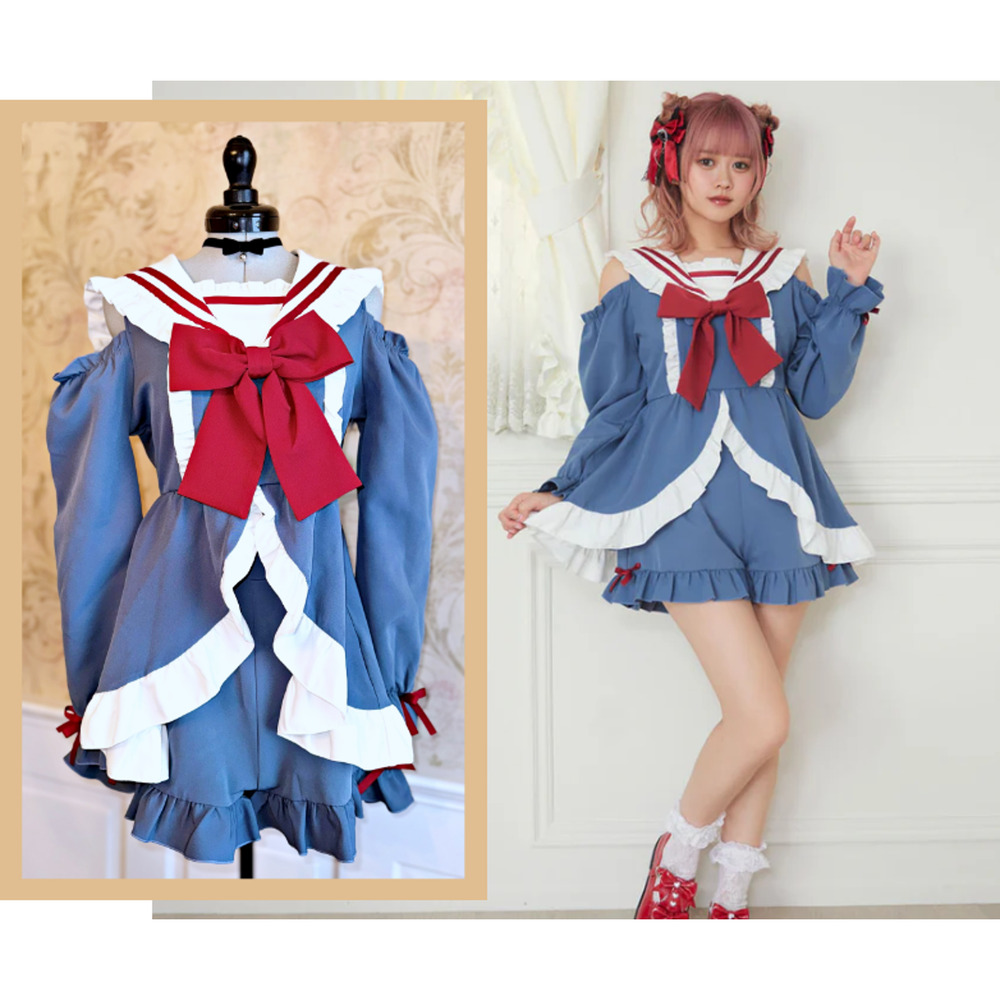 DearMyLove Sailor Ruffle Idol Setup Top Shorts Jirai Kei J Fashion Lolita Japan